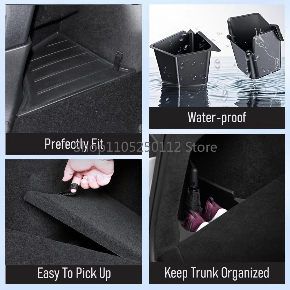 Trunk Organizer For Tesla Model Y Juniper Launch Refresh 2025 2026 Rear Trunk Storage Bins Side Box Organiser Trim Accessories