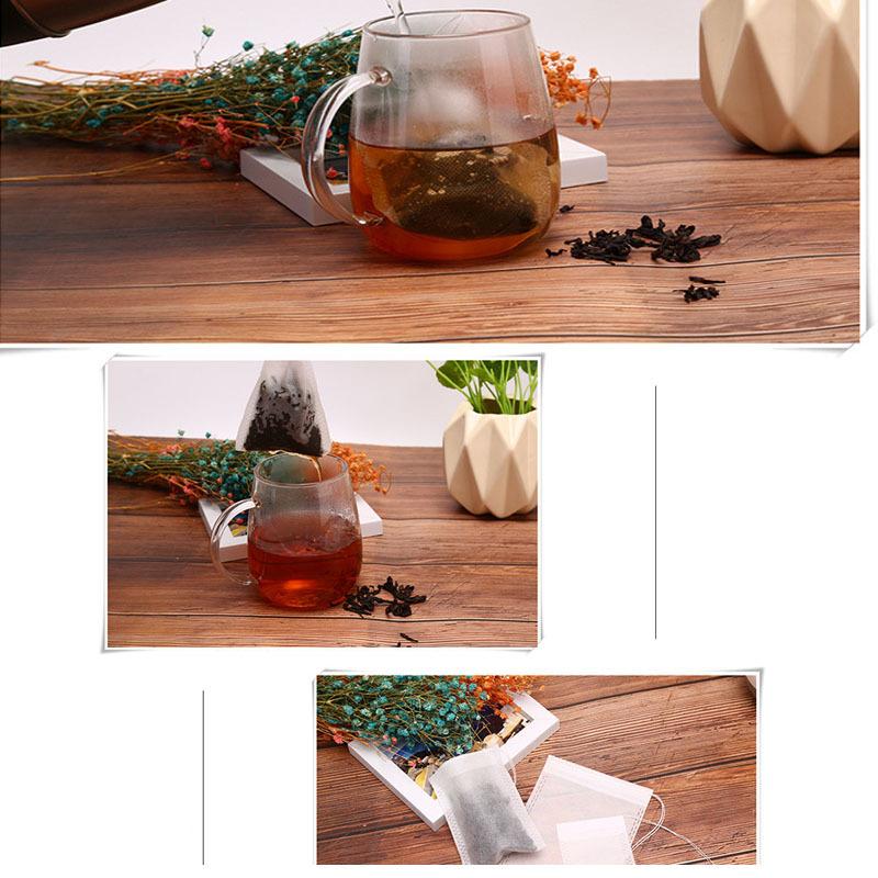 100pcs Disposable Non-Woven Fabric Tea Filter Bag Drawstring Seal Strainer Bag Coffee Tea Infuser Kitchen Accessories
