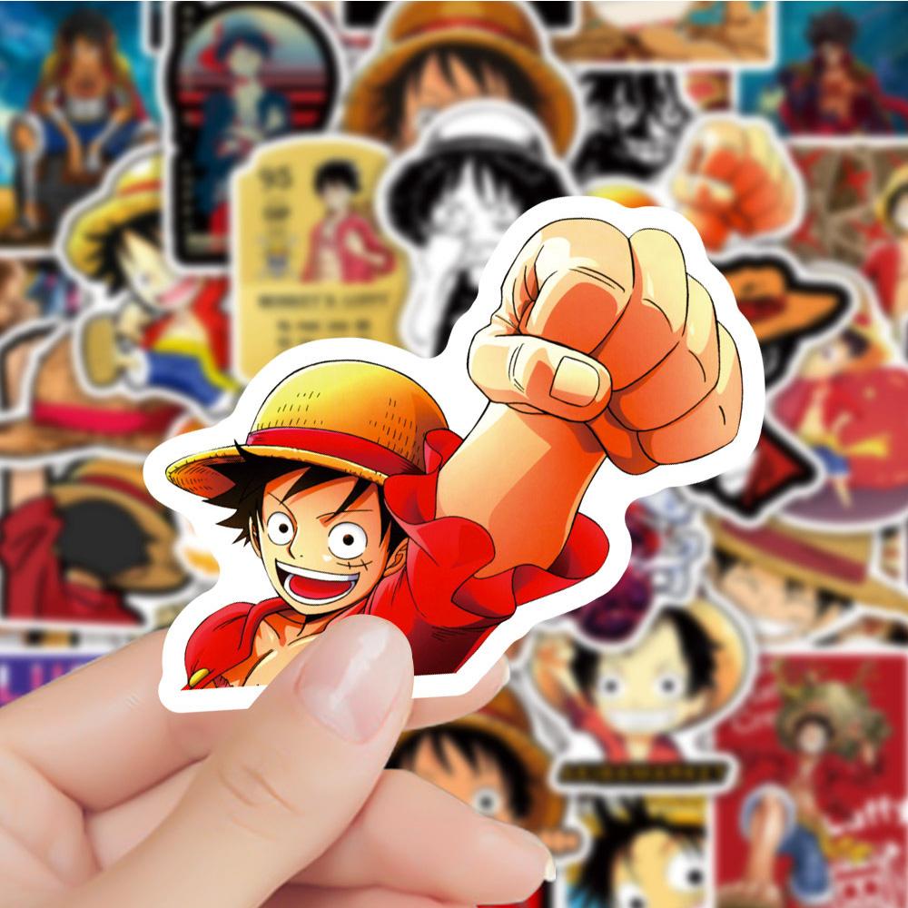 10/30/50pcs Cool ONE PIECE Luffy Stickers Anime Decals DIY Skateboard Phone Notebook Helmet Waterproof Cartoon Sticker Toy Gifts