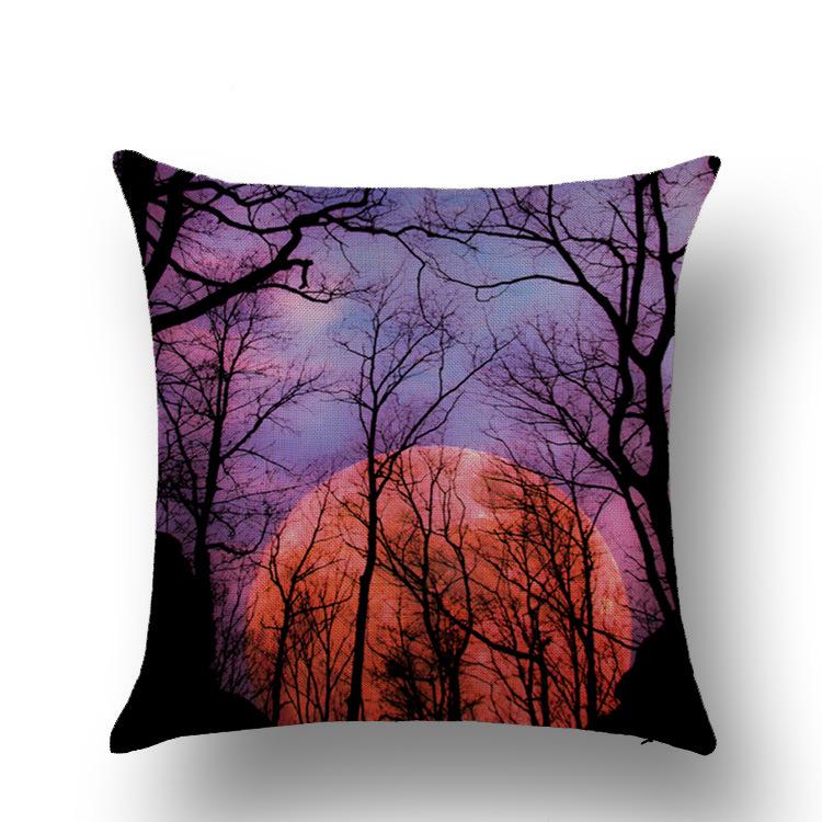 Purple Cartoon Modern Simple Linen Pillow Cover  Office Home Car Pillow Cover Premium Durable Quality