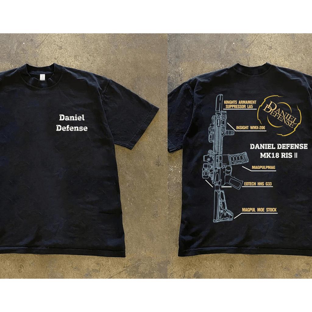 Men's Graphic In Daniel Defense MK18 T-Shirt 100% Cotton Sweat Wicking Breathable High Quality Casual Tee for Easy Movement