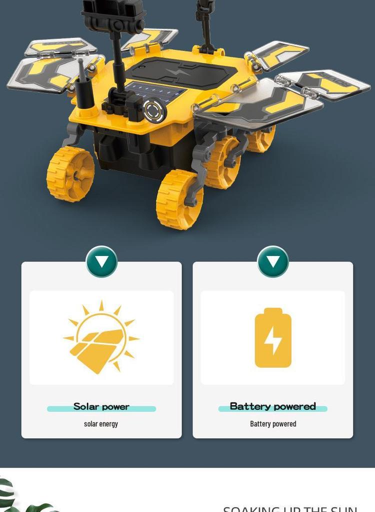 DIY Solar-Powered Mars Rover Kit: Student Assembly Educational Model Toy