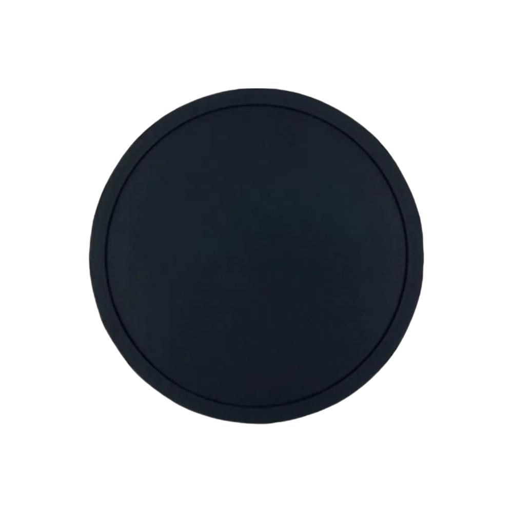 4pcs Functional 10cm Cup Mat Black Round Shape Silicone Coaster Non-Slip Surface Heat Resistant Table Placemat Tabletop