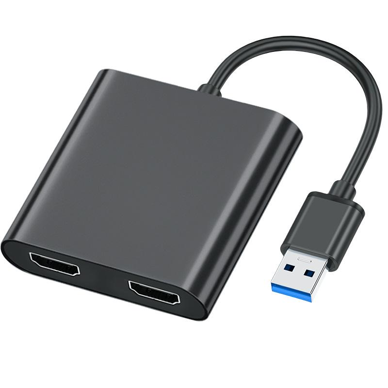 USB-C To Dual HDMI Adapter with USB 3.0 Hub, Supports Independent Triple Displays for M1/M2 Graphics Cards