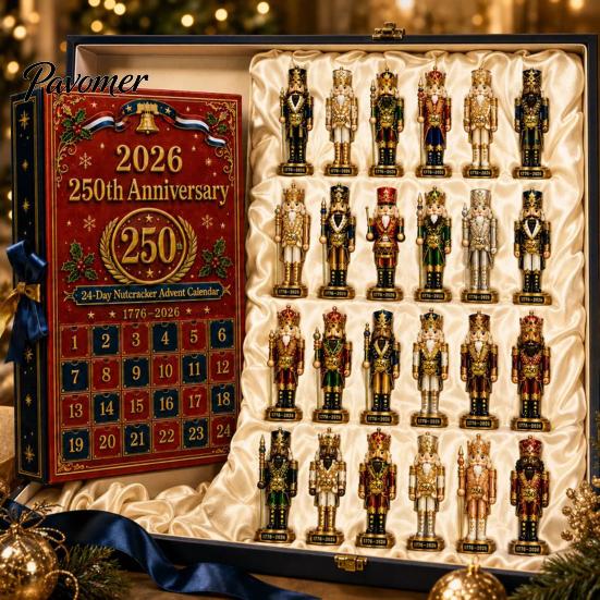 Odpočítávací kalendář pro pokoj 2026 Louskáček Adventní kalendář, 24denní sada akrylových ozdob s klasickými svátečními společníky, figurky vojáčků, Vánoce