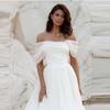 European and American Wedding Dresses Bride One-word Shoulder Thin Mori Princess Tutu Skirt French Door Dress Temperament Light Wedding Dress