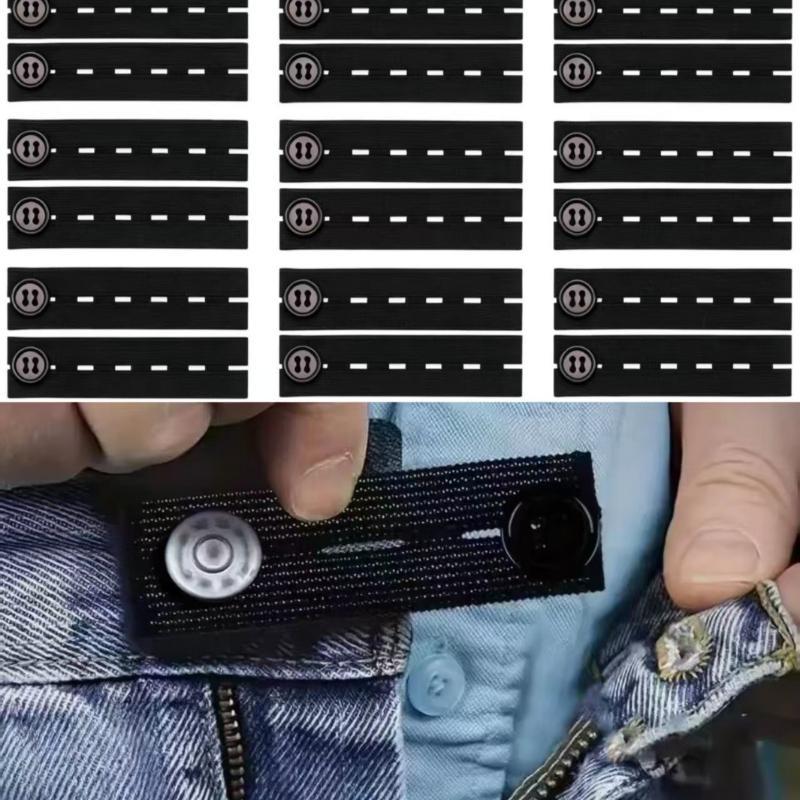 5pcs Unisex Pant Extender Belt Soft Invisible Elastic Waist Extension for Jeans Skirts Trousers Maternity Home Use