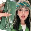 Óculos Y2K Harajuku Retrô Pequenos de Armação Quadrada para Mulheres Óculos de Metal Lentes Transparentes para Leitura Óculos com Bloqueio de Luz Azul