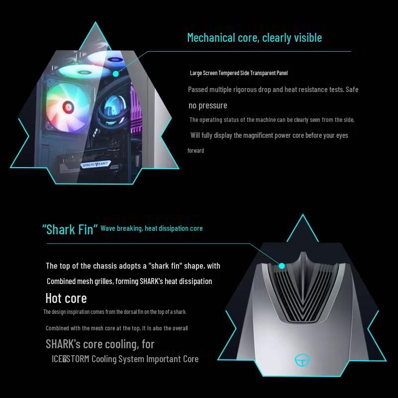 ThundeRobot Black Warrior Shark Gaming Desktop PC (CN Version)