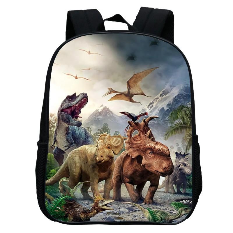 Gedruckter Tier-Dinosaurier Schulranzen Cartoon Tyrannosaurus Rex 17 Zoll Rucksack Leicht Lässig Herren