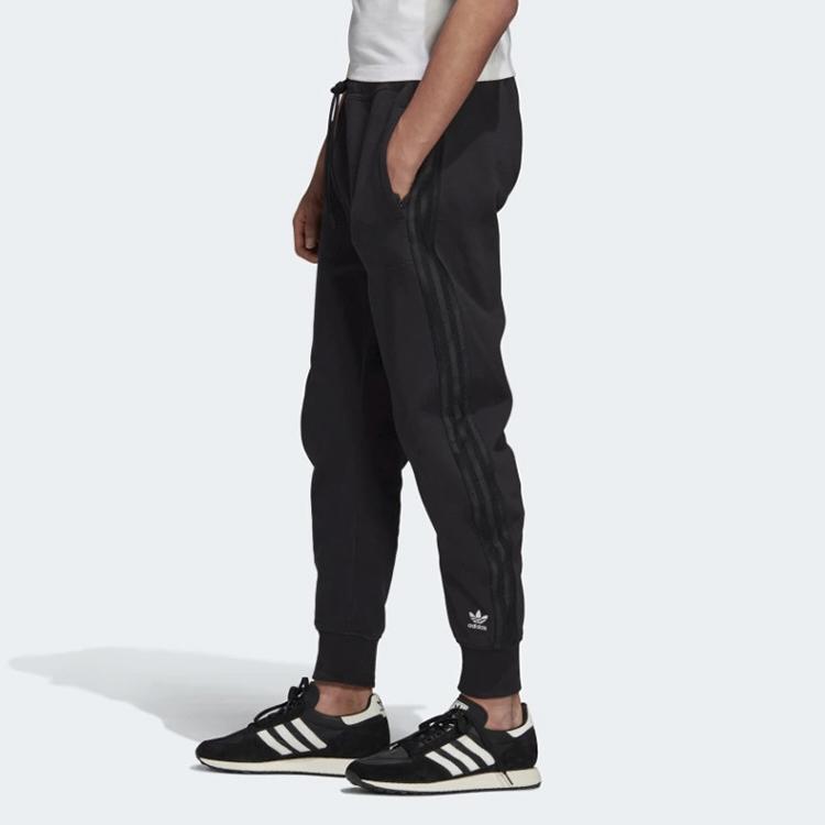 adidas Pantalones de chándal Originals Trefoil con puños con cordón y diseño de punto holgado Edición Otoño Pantalones de chándal para hombre Negro FM3698