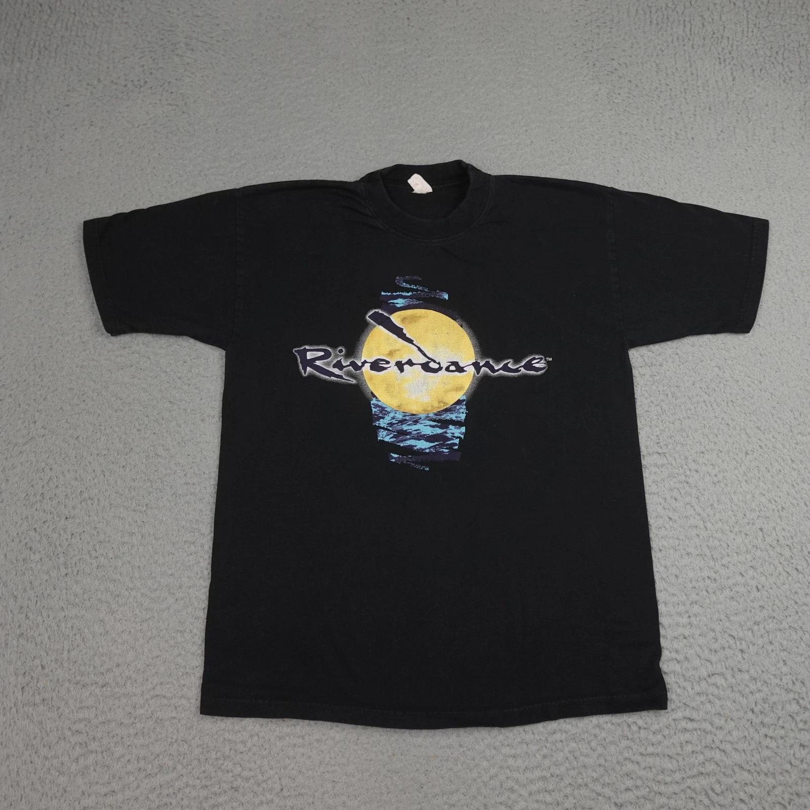 Vintage Riverdance Shirt Mens Medium Black Moon Tour Graphic Double Sided 90s 4XL