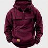 Men's Multi-Pocket Hooded Leather Patch Sweatshirt Jacket for Spring and Autumn - European & American Youth Style