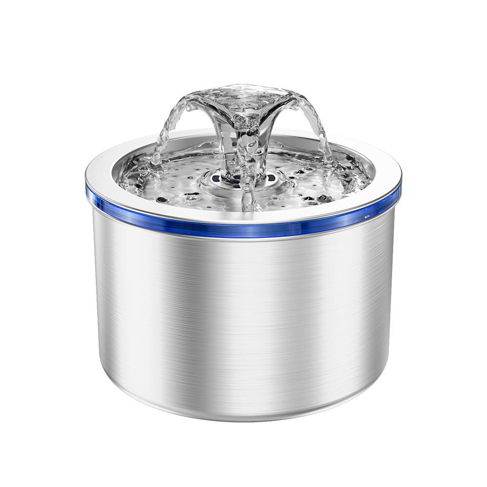 

2.2L Stainless Steel Pet Water Fountain with Filtered Flower Outlet No Power [USB Port]