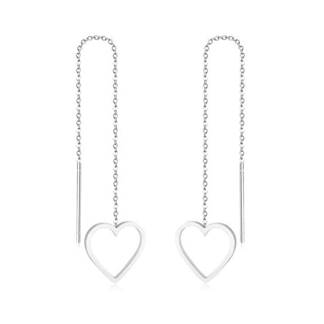 1Pairs Danles Pendants Drop Earrings Stainless Steel 18k Gold Plated Tassel Chains Long Earrings for Women Accessories Party