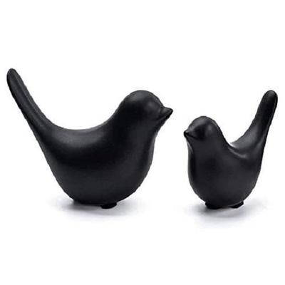 Statuette opache di uccelli neri creativi Accessori per decorazioni per la casa (Confezione da 2, Nero)