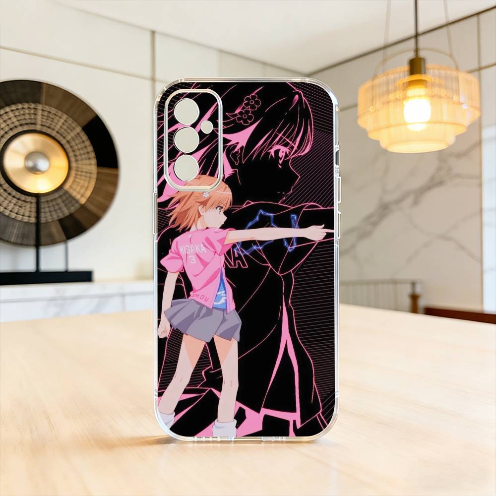 Misaka Mikoto Railgun Electric Warning Phone Case Transparent Silicone Soft For SamsungA10,12,20,21S,30,31,40,50,51,52,70,71