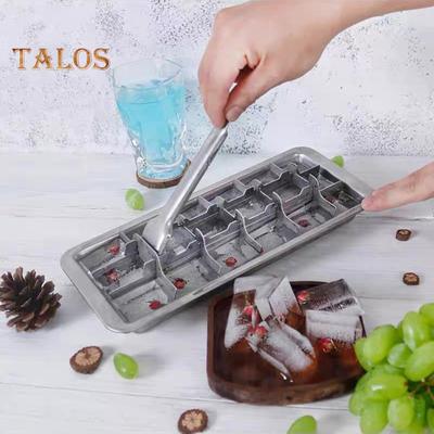 Stainless Steel Ice Cube Trays 18-Slot Ice Cube Mold with Easy Release Handle Removable Ice Maker for Bars Kitchens