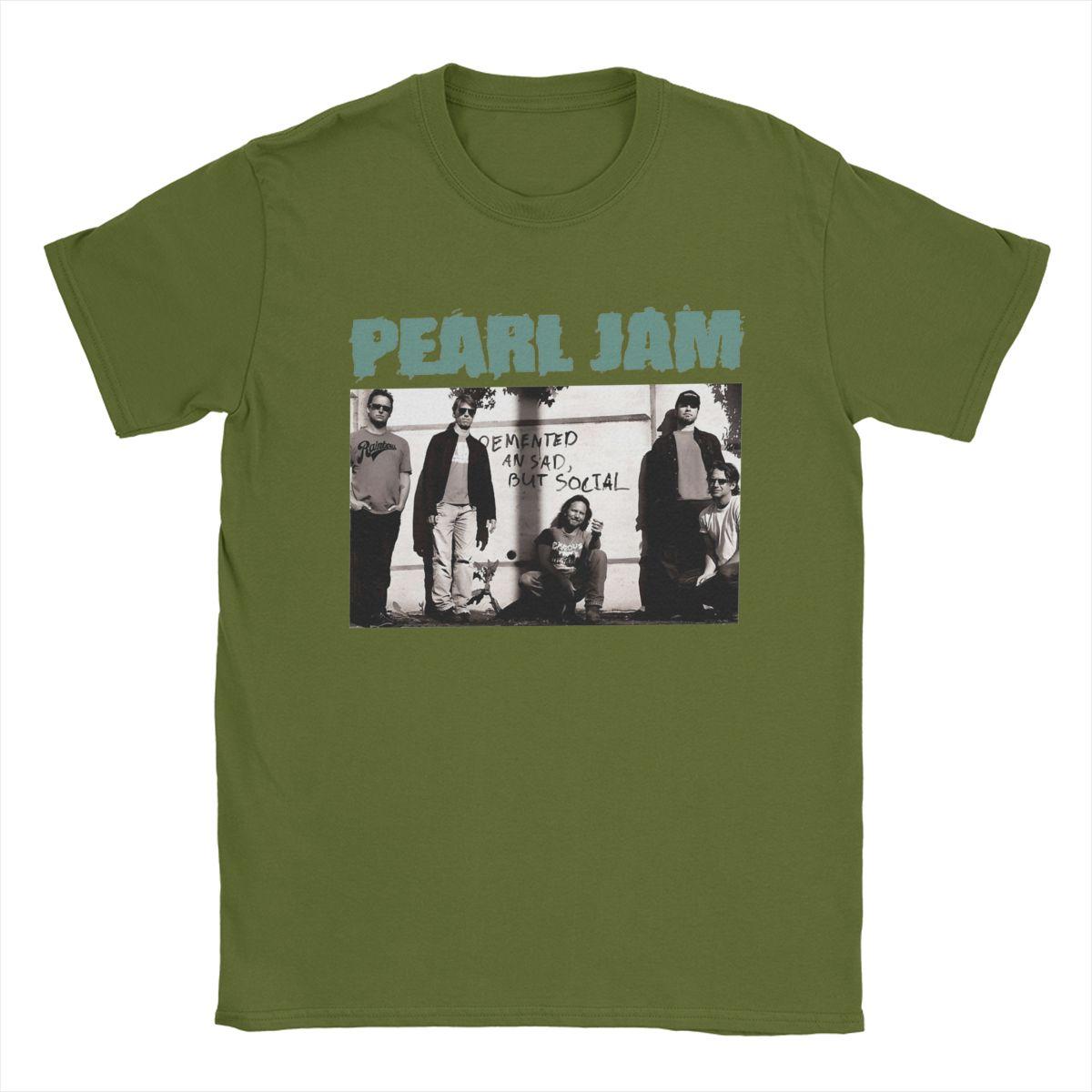 

Pearls Jams T-Shirts Men Hipster Pure Cotton Tee Shirt Round Neck Short Sleeve T Shirt Original Clothing 4XL