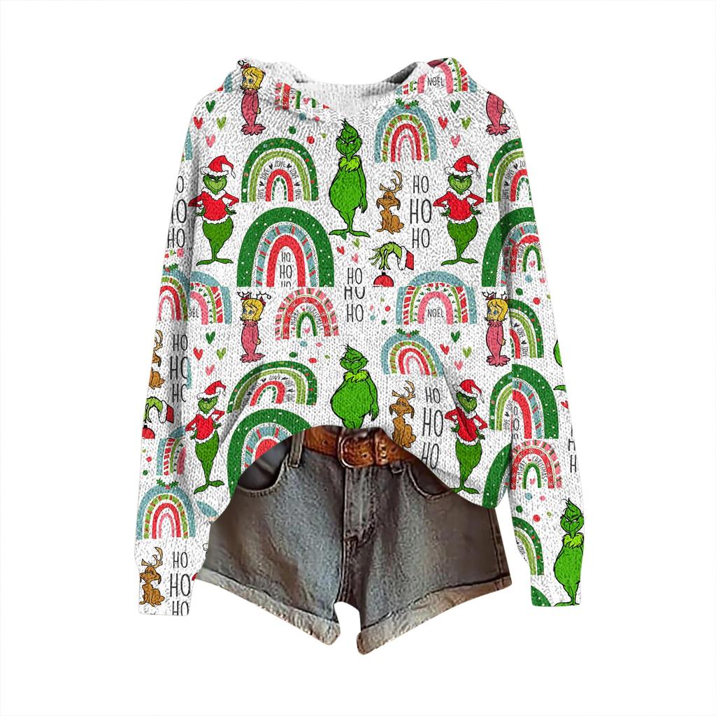 Sweatshirts For Women Knit Sweater Cute Shirt Fall Pullover Hooded Sweatshirt