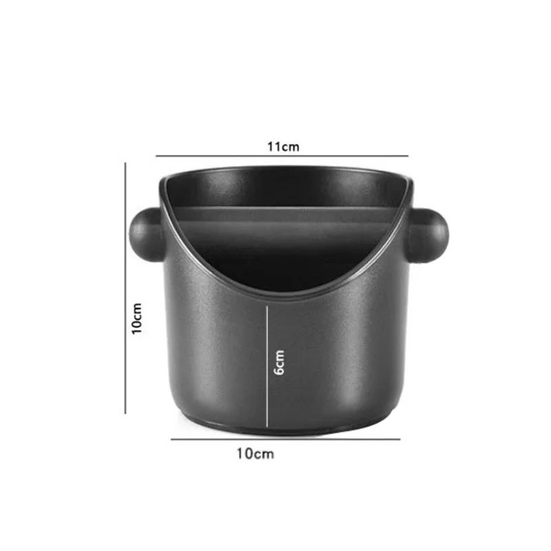 Black Coffee Knock Box Espresso Dump Bin For Coffee Grounds with Removable Knock Bar and Anti-slip Base Barista Grind Waste Bin