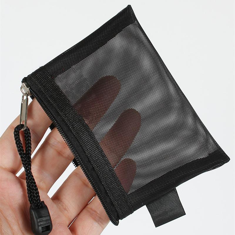 Nylon Mesh Card Storage Bags Mini Transparent Grid Bus ID Credit Card Holder Zipper Pouch Traveling Small Coin Wallet File Bag
