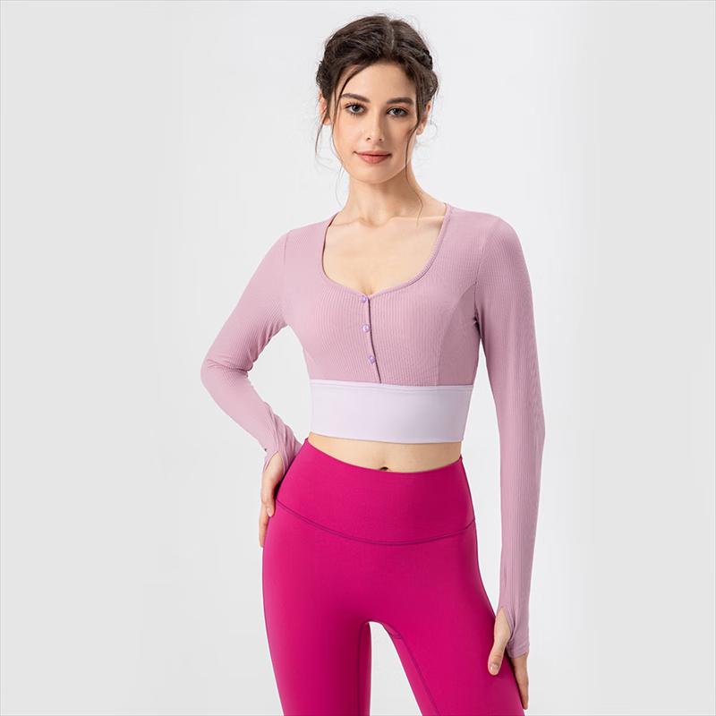 Women s Nude-Feel Long-Sleeve Padded Yoga Top S