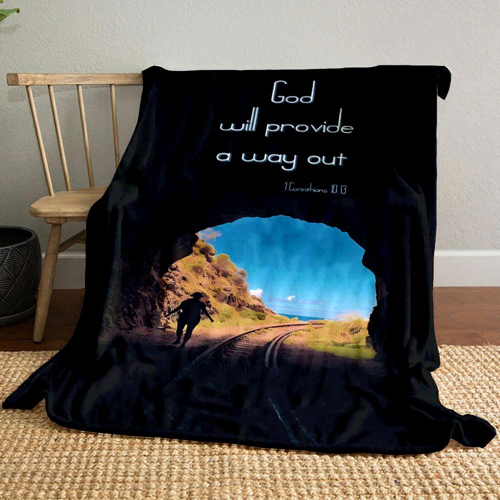 

God Will Provide A Way Out Blanket Printed Blanket for Living Room Bed Couch lunch break Soft Cozy Blanket for Friend s festival Gift 80cm x 120cm