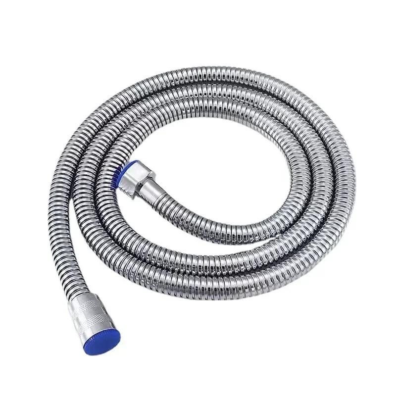 

Hose Watering SUS304 Garden Water Hose Accessories Bathroom New Pipe Pull Extension 1.5/2M Black Pipes Flexible Shower Hoses 1.5m серебряный