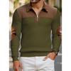 European American Autumn Winter New Style Men Best Seller Half Zipper Fashion Casual Fleece Color Block Sweatshirt