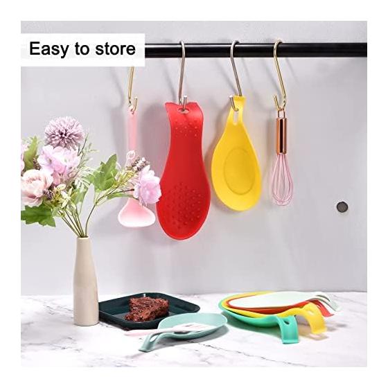 uxcell Silicone Spoon Rest, Heat Resistant Kitchen Utensil Holder for Countertop and Stovetop, Spatula Ladle Holder, 195mm x 95mm, 1 Set, Durable and