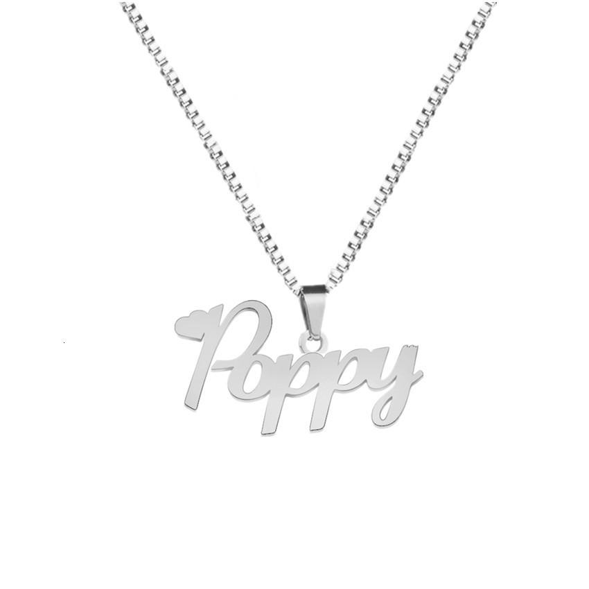 Personalized 18K Gold Plated Stainless Steel Name Necklace with Engraving and Box Chain