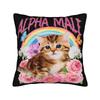 Decorative Pillowcase Alpha Male Cat Kitten Funny  Accessories Living Room  Pillow Case Cover Zippered Multi Size