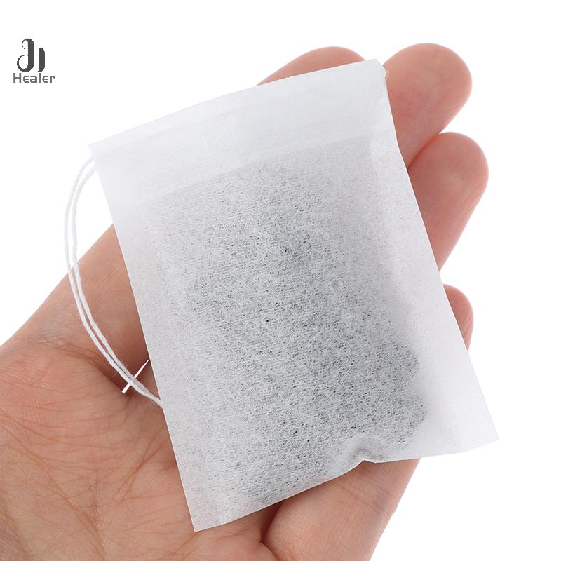 100Pcs/Lot Tea Bag Teabags Biodegradable Paper Drawstring Eco-Friendly Filter Empty Loose Leaf Powder Herbal Medicine Strainer