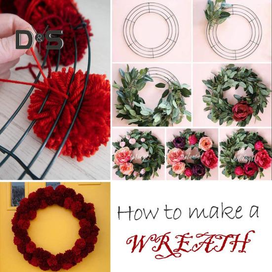 20 cm/25 cm Metall-Kranzrahmen, Drahtring, Blumengirlandenhalter, DIY-Kranzherstellung, Zubehör für Festivals, Hochzeiten