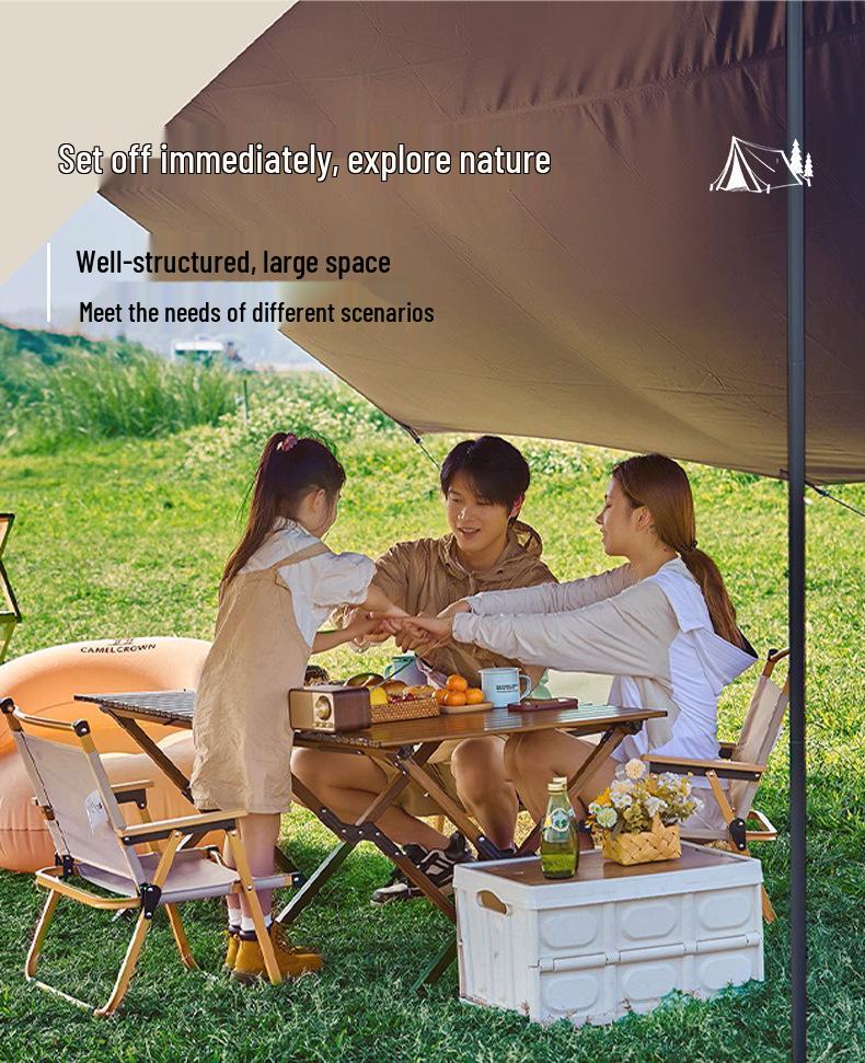 Vinyl Outdoor Canopy Tent: Rainproof and Windproof Camping Picnic Sunshade