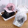 Korean Sequined Duckbill Cap For Women's Rhinestone Butterfly Baseball Cap For Women's Summer Breathable Sunshade Mesh Hat