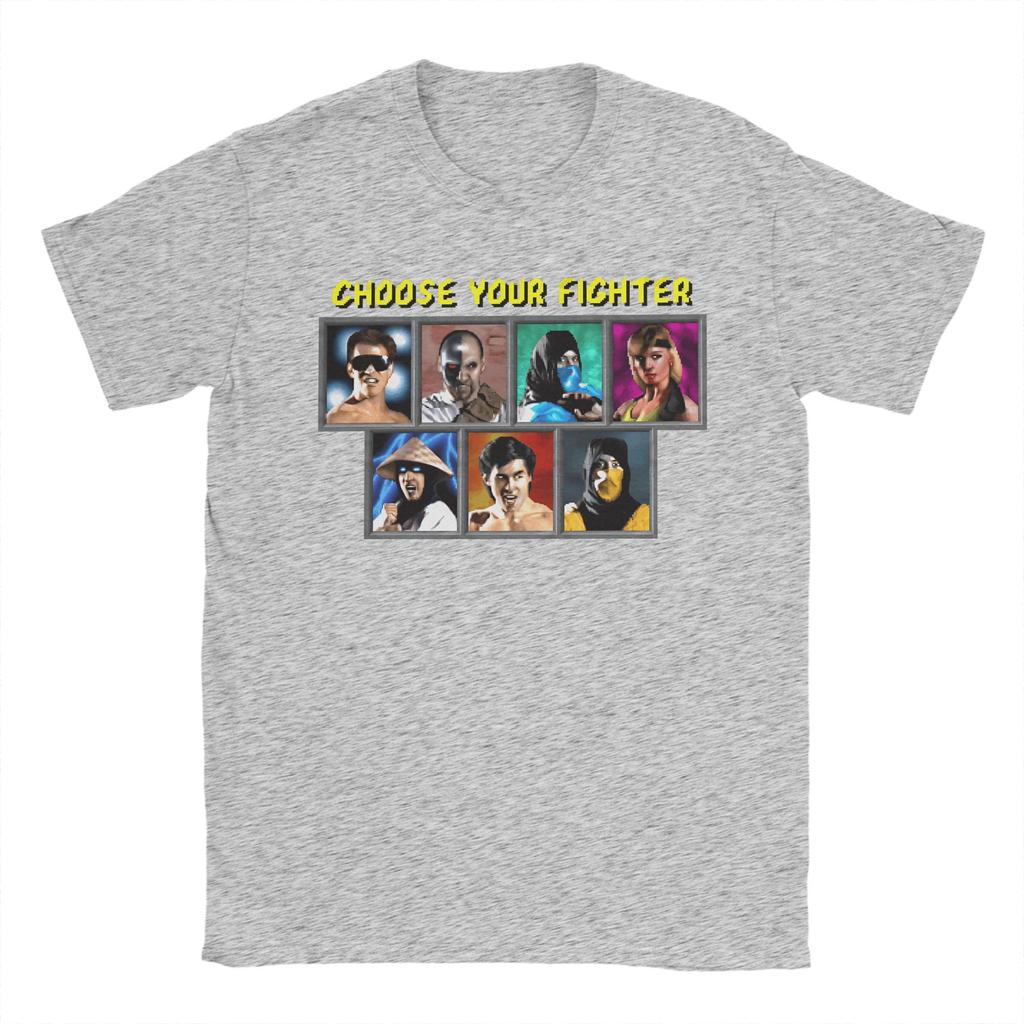 Men Game Mortal Kombat T Shirt Choose Your Fighter Pure Cotton Clothing Vintage Short Sleeve Crewneck Tees Gift T-Shirts