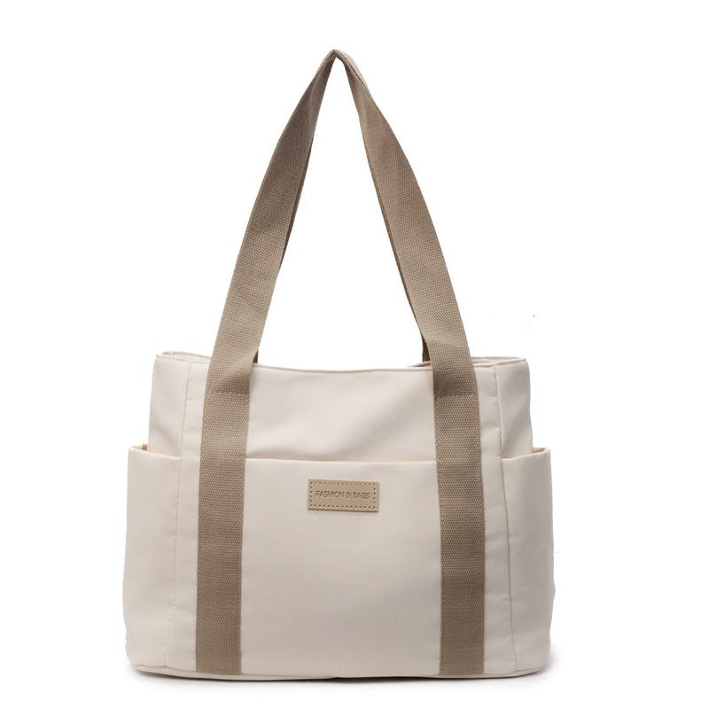 New portable canvas shoulder bag women's bag large capacity multi-bag fabric bag leisure work solid color tote bag