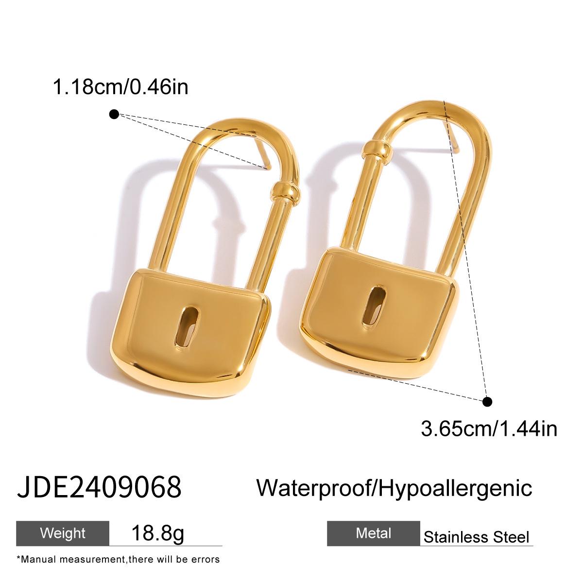 Jiedin European and American stainless steel gold earrings niche personalized ear buckles titanium steel stud earrings earrings jewelry