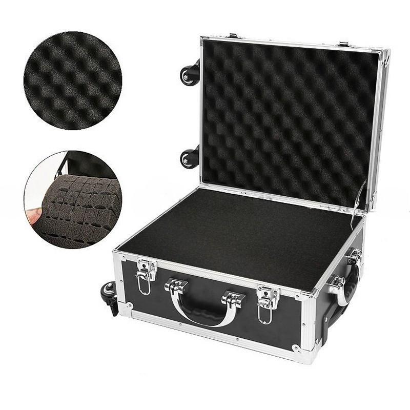 Aluminum Trolley Toolbox Shockproof Hardware Equipment Suitcase Instrument Protection Lockable Luggage Compartment