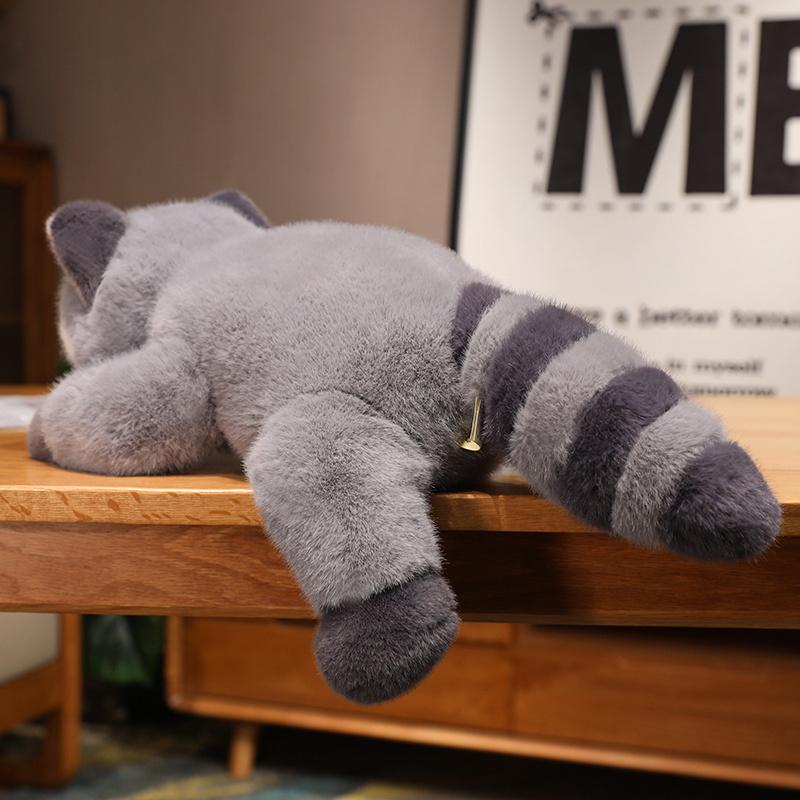 30-65cm Simulation Raccoon Plush Doll Cute Grey Lying Raccoon Animal Plush Toy For Boys And Girls To Accompany The Sleeping Gift