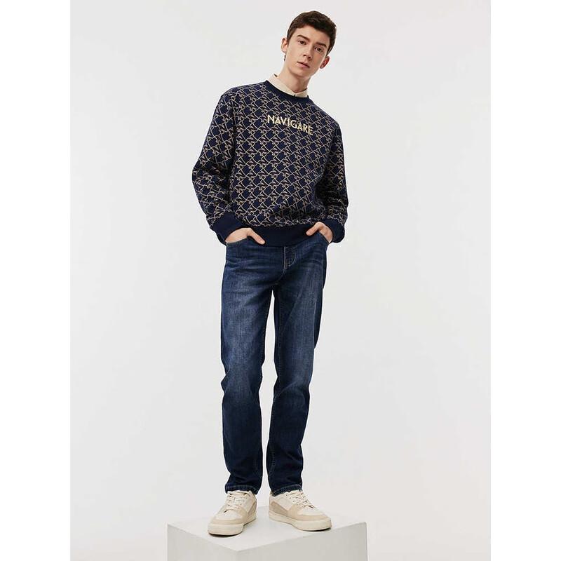 Navigare Men's Sailing Boat Crew Neck Letter Sweatshirt