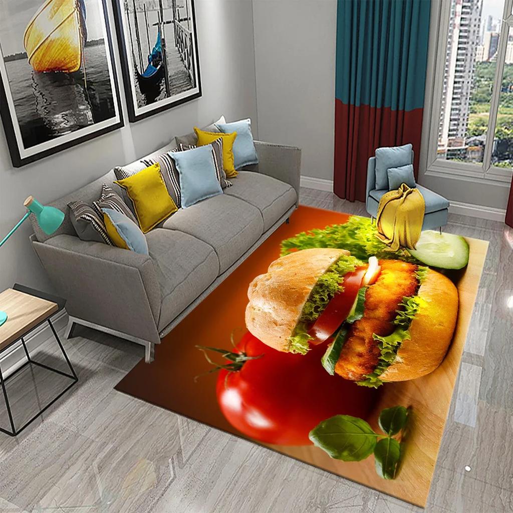 Vegetable Food Theme Carpet Doormat for Bedroom Kitchen Home Floor Decor Living Room Carpet Hallway Bathroom Anti-slip Area Rug