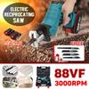 4 Blades Cordless Reciprocating Saw Rechargeable Electric Saw Metal Cutting Woodworking Tool Kit with 1/2 Battery +Box 88V