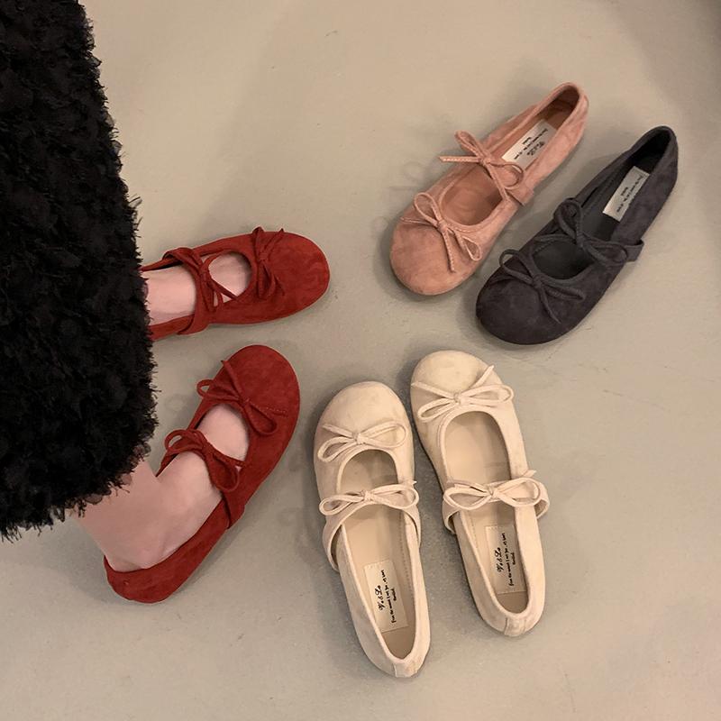 Moda Donna Autunno 2025 Scarpe Mary Jane da Donna con Fiocco a Farfalla Comfort Suola Morbida Ballerine Calzature Casual da Donna