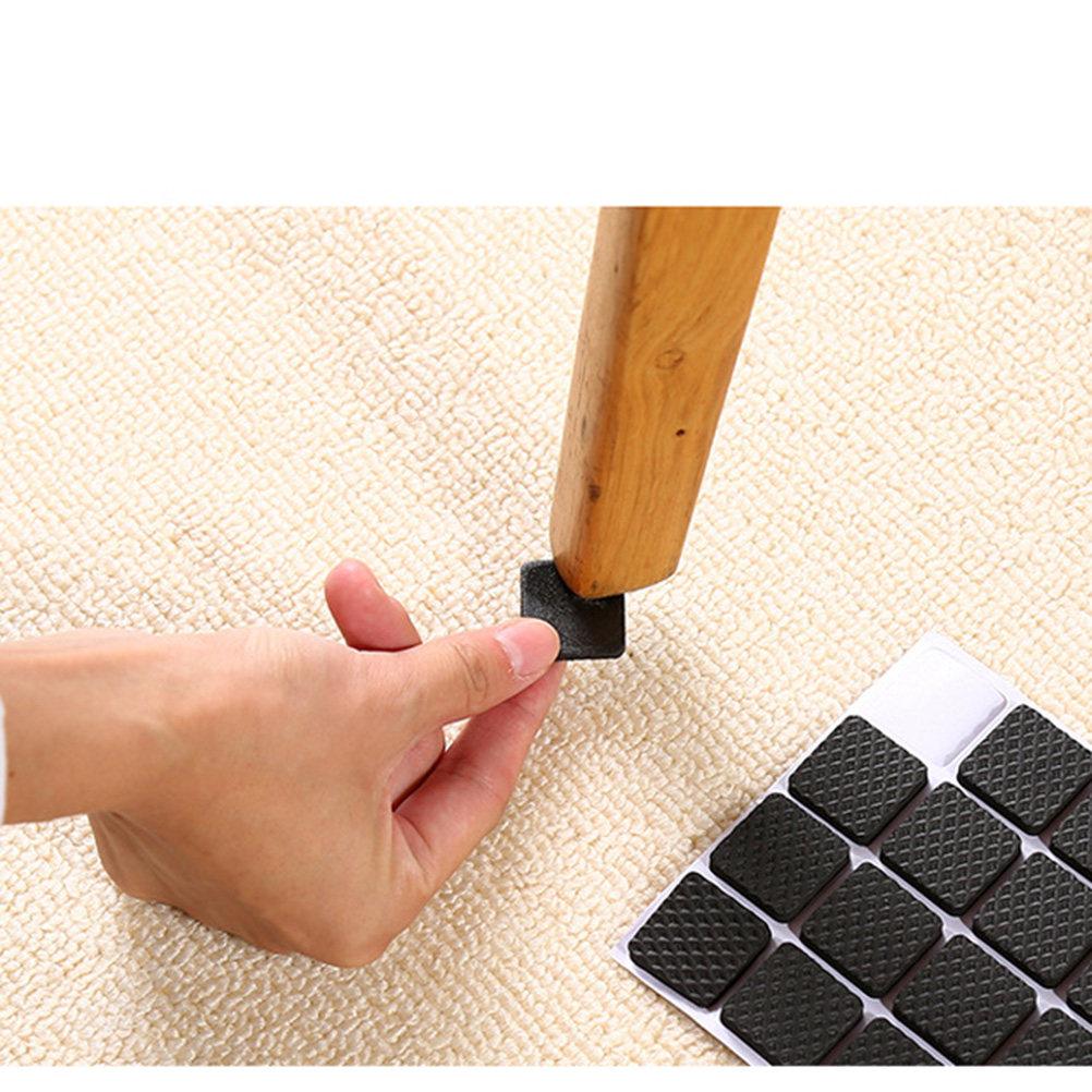 48Pcs 2.2cm Black Eva Chair Leg Covers Floor Protectors for Hardwood Floors Silent Anti-Slip Furniture Feet Pads Table Desk Wall