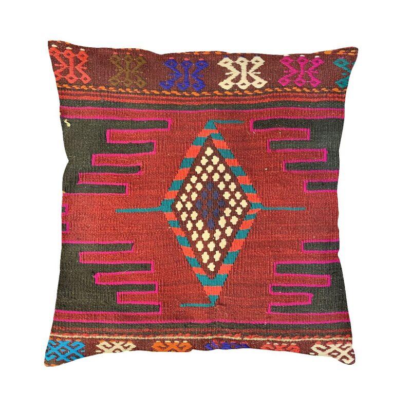 Navajo Geweven Turkse Etnische Kilim Kussenhoes 40x40cm Huis Decoratie Print Kussenhoes Voor Bank Dubbelzijdig Linen 40*40(CM)-1Pcs