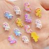 50Pcs Cute Resin Little Unicorn Pony Flat Back Ornament Jewelry Making Manicure Hairwear Accessorie