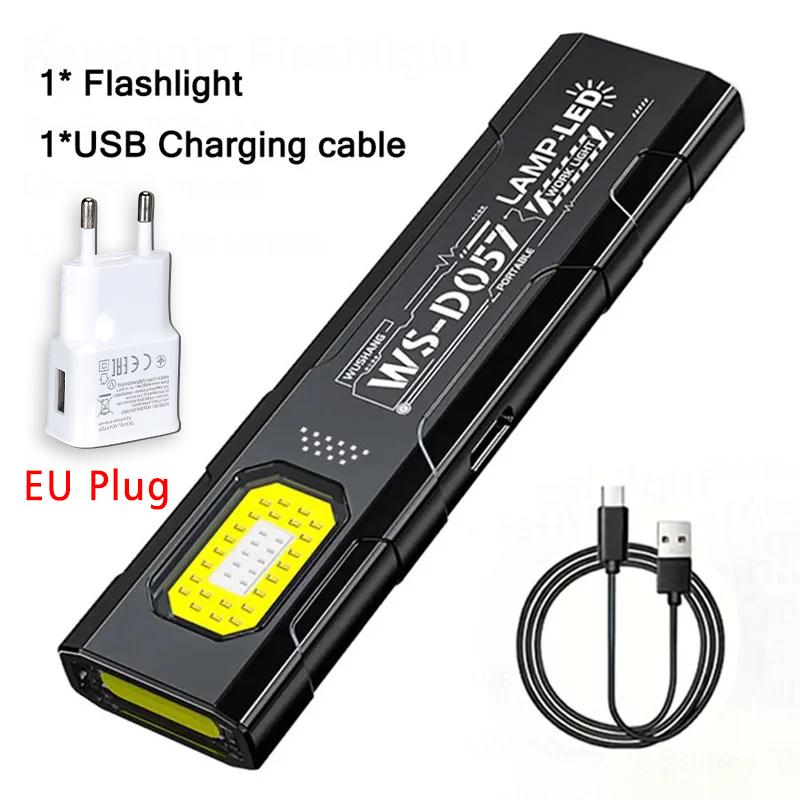 LED Keychain Flashlight USB C Rechargeable 550LM Portable Mini Torch Pocket Lantern Flood Work Light With Magnet For Emergency